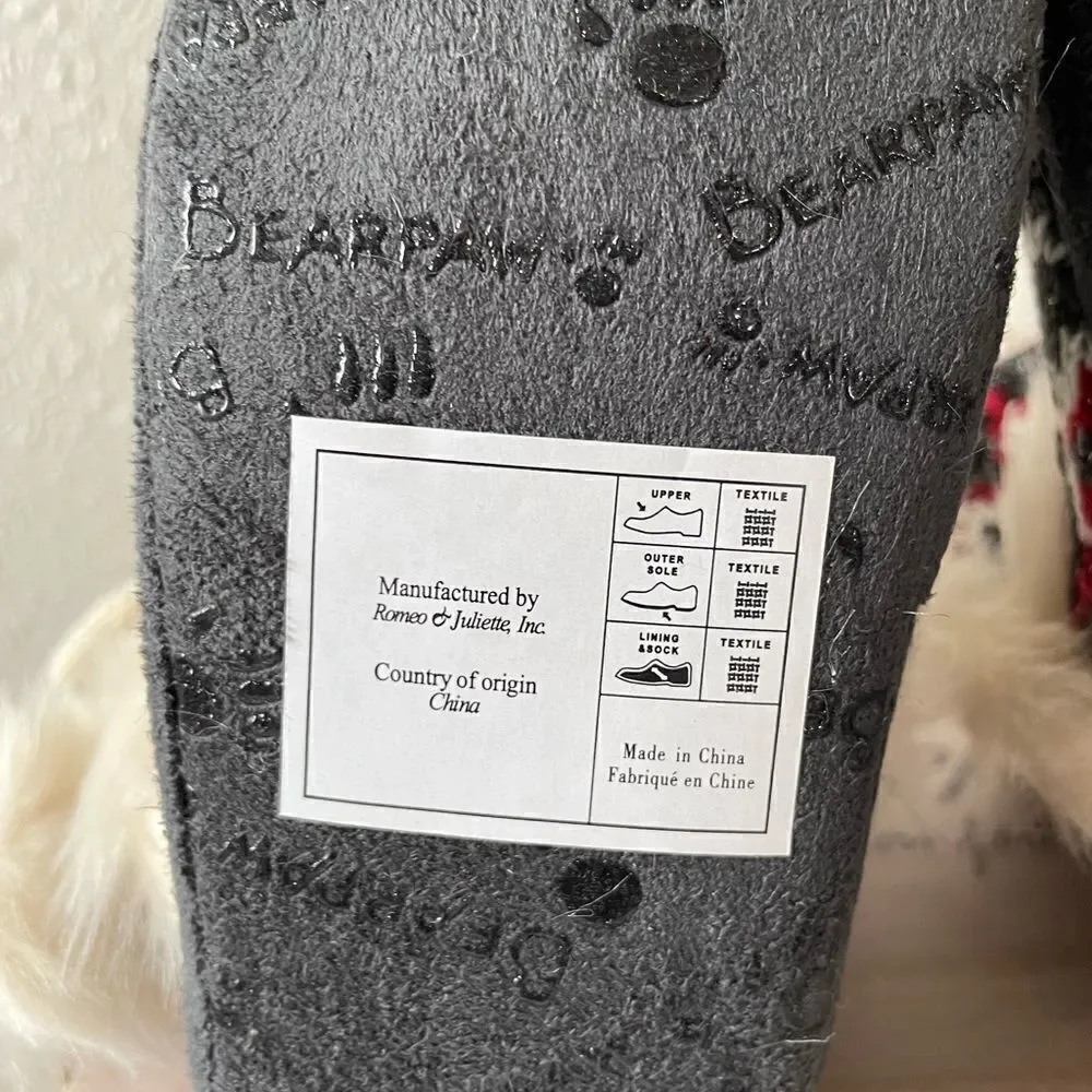 NIB BearPaw Kinsley Youth Red Holiday Slipper Booties Sizes S,M,L,XL